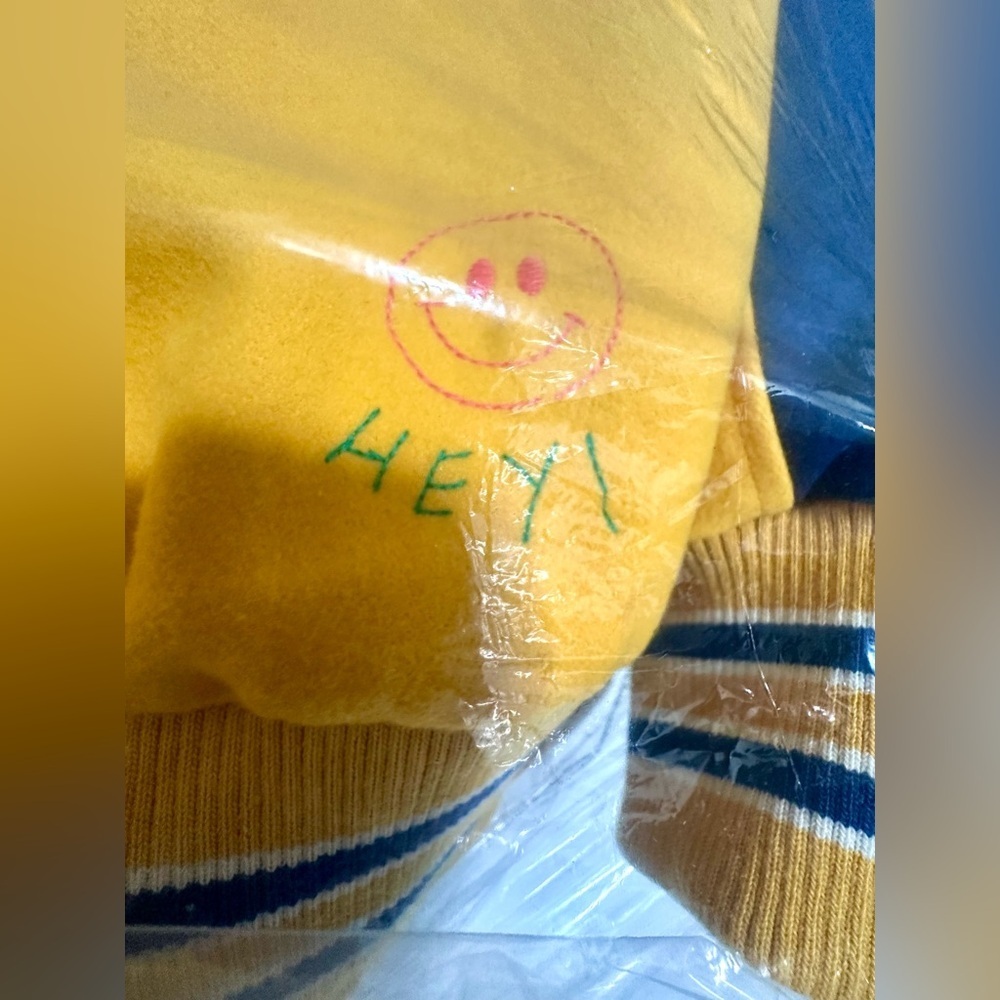 RARE MOTHER Split Hood Varsity Jacket Embroidered Yellow NWT In Orig. Packaging - Picture 10 of 16